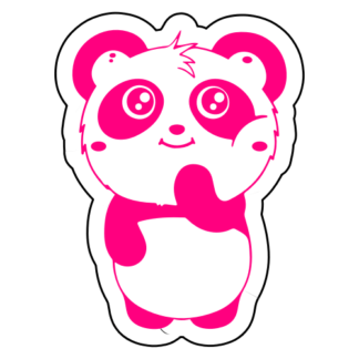 Shy Panda Sticker (Hot Pink)